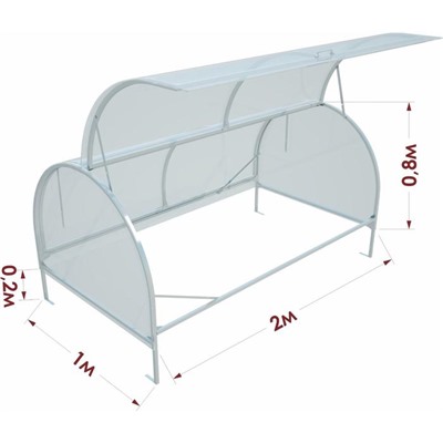 Парник, 2.1 × 1 × 0.8 м, «Бабочка»