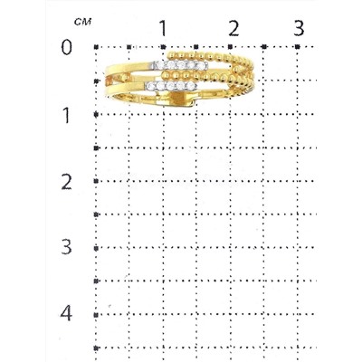 Кольцо из золочёного серебра с фианитами