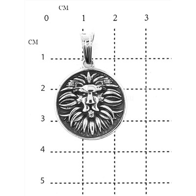 Подвеска из чернёного серебра - Лев