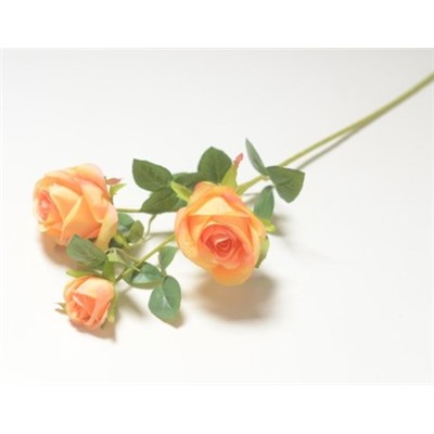 Искусственные цветы, Ветка розы 2 головы + 1 бутон (1010237)