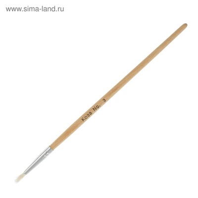 Набор кистей ворс "Коза" круглые 4 штуки (№1,2,3,4) с деревянными ручками, блистер