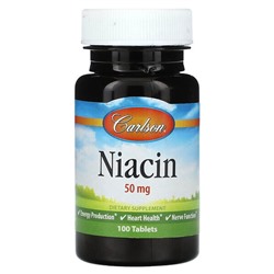 Carlson Niacin, 50 mg , 100 Tablets