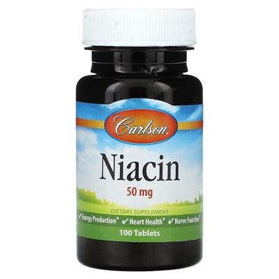 Carlson Niacin, 50 mg , 100 Tablets